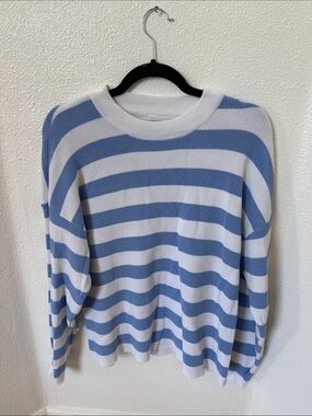 Striped Blue & White Knit Sweater